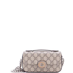 Gucci Mini Petite GG Flap Shoulder Bag GG Coated Canvas